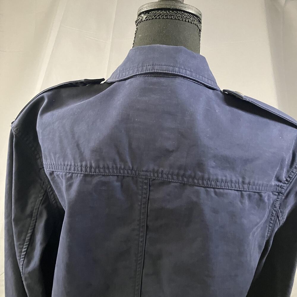 GAP Utility Jacket Womens Large Blue True Indigo Button Up Military Style Cotton - Picture 8 of 16